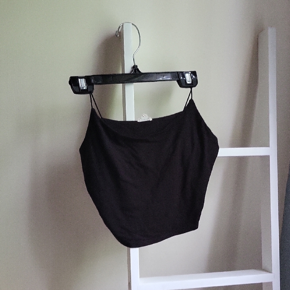 Garage Black Fitted Crop Camisole